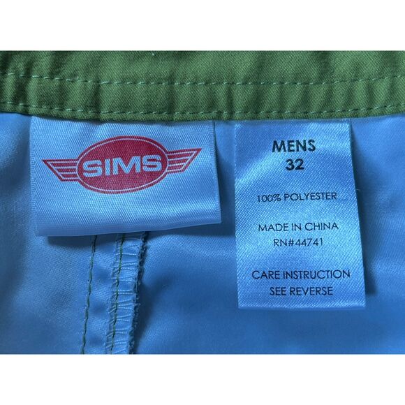 SIMS Green Gray Plaid Checked Swim Wear Board Shorts Trunks   Mens Size 32 - Picture 3 of 7